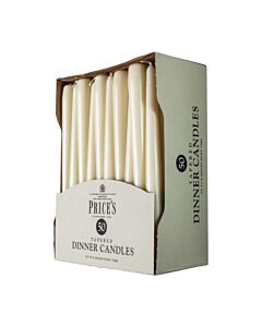 Prices - Tapered Dinner Candles – Pack of 50 – Ivory